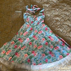Extra small blue Hawaiian style dress from Hot Topic